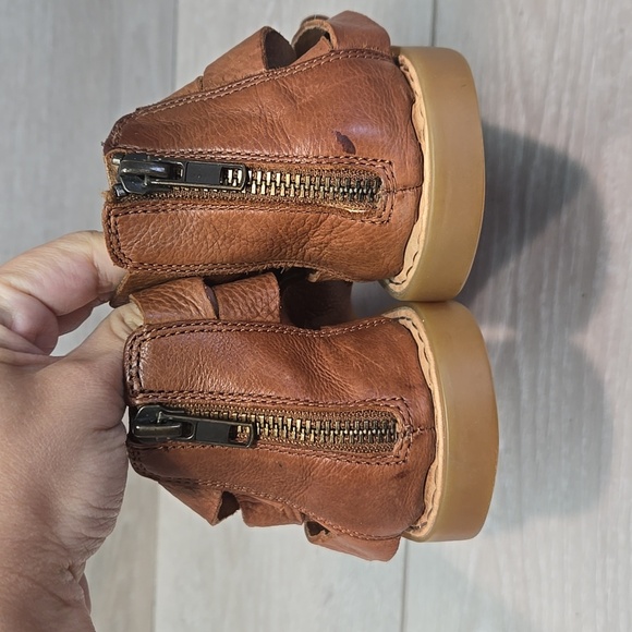 Born Women Brown Leather Woven Sandals Zip Back Sandals Shoes Sz 8M - Picture 7 of 13